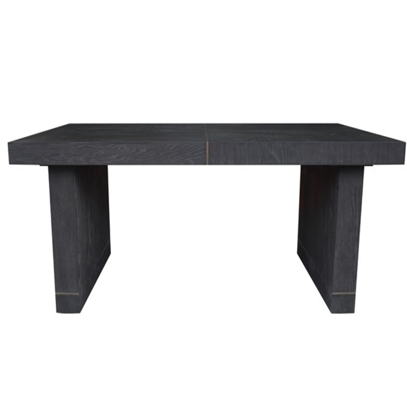 Pemberly Row Contemporary / Modern Dining Table in Black Wood