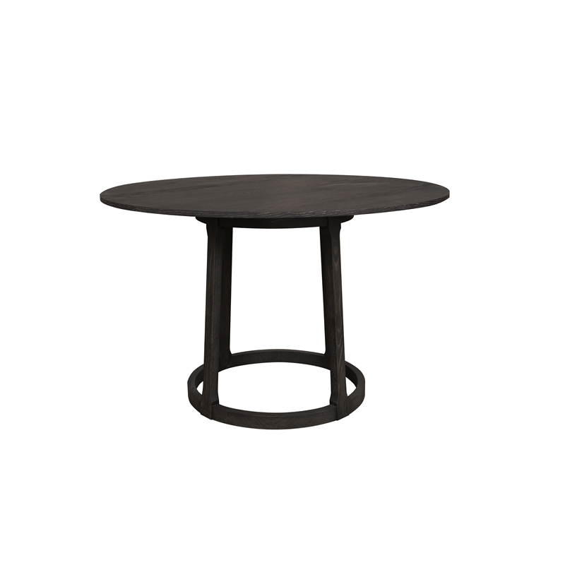 Pemberly Row Contemporary / Modern Round Dining Table in Black