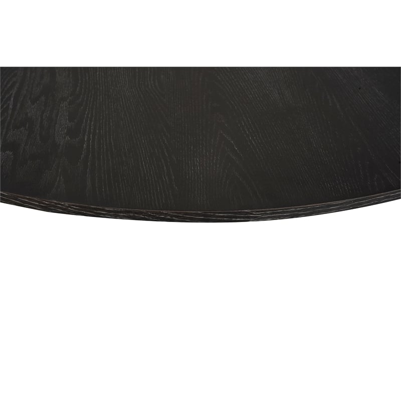 Pemberly Row Contemporary / Modern Round Dining Table in Black