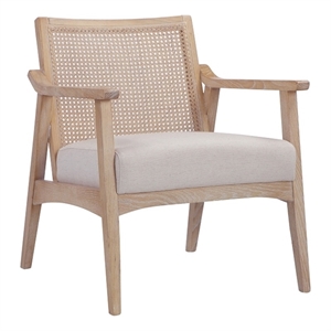 Pemberly Row Contemporary Lounge Chair in Boucle Fabric Bone