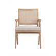 Pemberly Row Contemporary Arm Chair Bone Polyester Blend Fabric