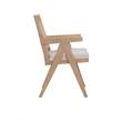 Pemberly Row Contemporary Arm Chair Bone Polyester Blend Fabric