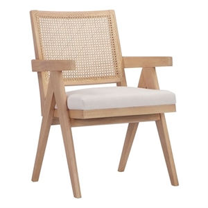 Pemberly Row Contemporary Arm Chair Bone Polyester Blend Fabric