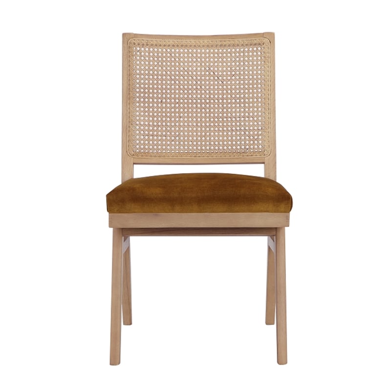 Pemberly Row Side Chair Velvet Gold (Set Of 2) Linen Blend Fabric