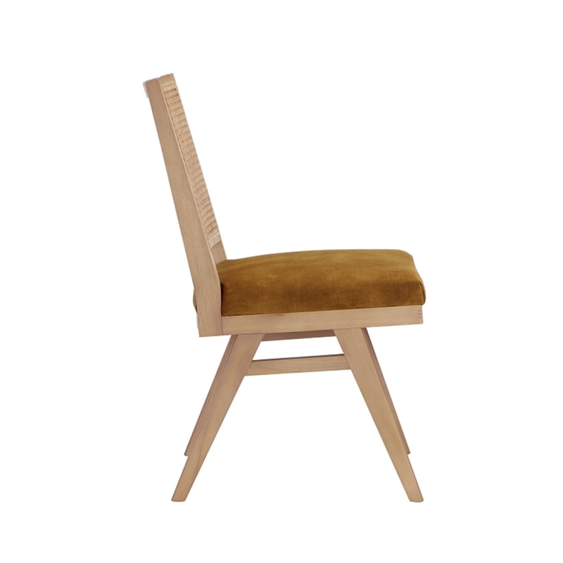 Pemberly Row Side Chair Velvet Gold (Set Of 2) Linen Blend Fabric