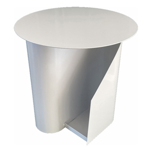 Pemberly Row Contemporary 18&quot Metal Magazine Side Table in White