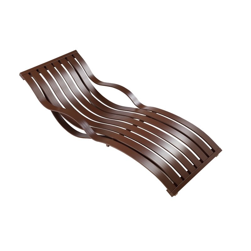 Pemberly Row Modern Anodized Aluminum Patio Lounger in Espresso