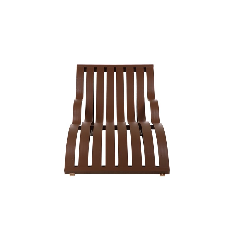 Pemberly Row Modern Anodized Aluminum Patio Lounger in Espresso