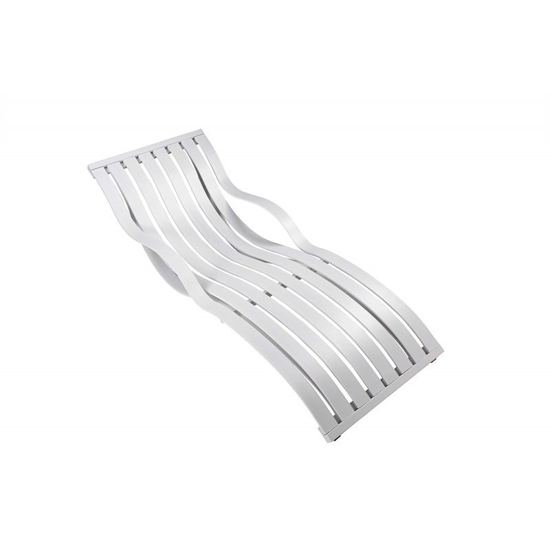 Pemberly Row Modern Anodized Aluminum Frame Patio Lounger in White