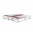 Pemberly Row Modern Aluminum Outdoor Daybed with Umbrella Hole in White