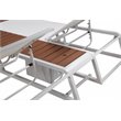 Pemberly Row Modern Aluminum Outdoor Daybed with Umbrella Hole in White