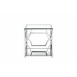 Pemberly Row Contemporary Metal Side Table with Glass in Silver
