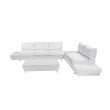 Pemberly Row 3-piece Aluminum Frame Outdoor Sectional in White