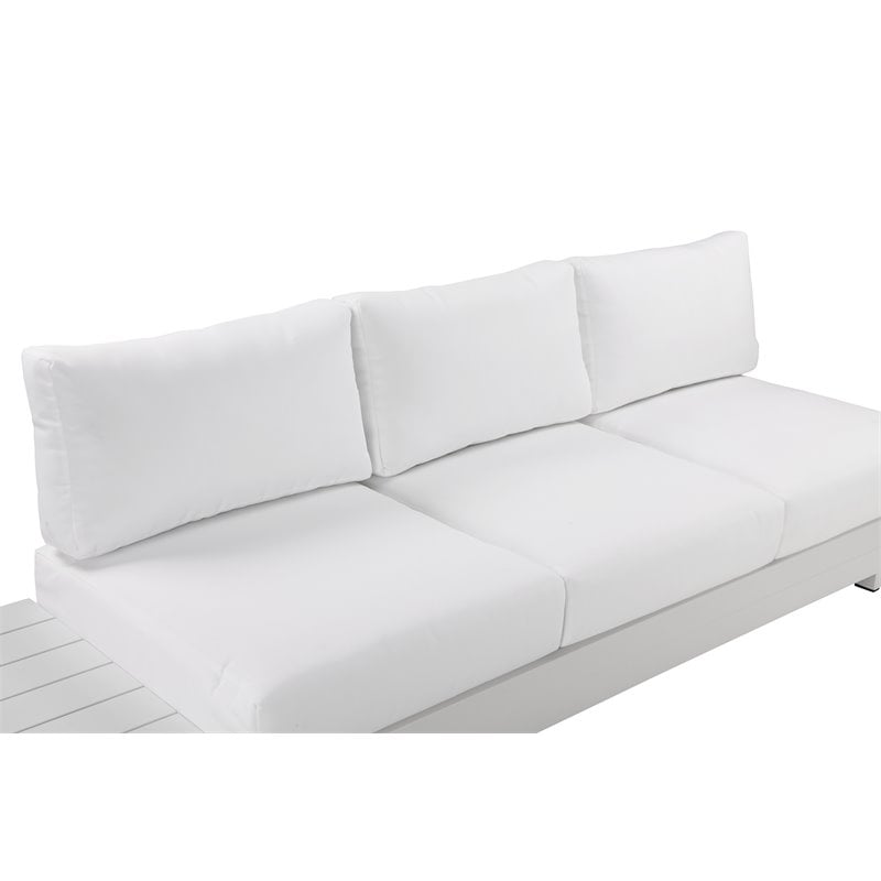 Pemberly Row 3-piece Aluminum Frame Outdoor Sectional in White