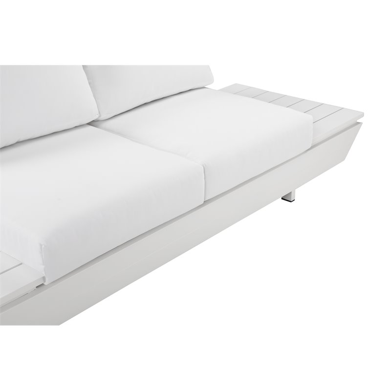 Pemberly Row 3-piece Aluminum Frame Outdoor Sectional in White