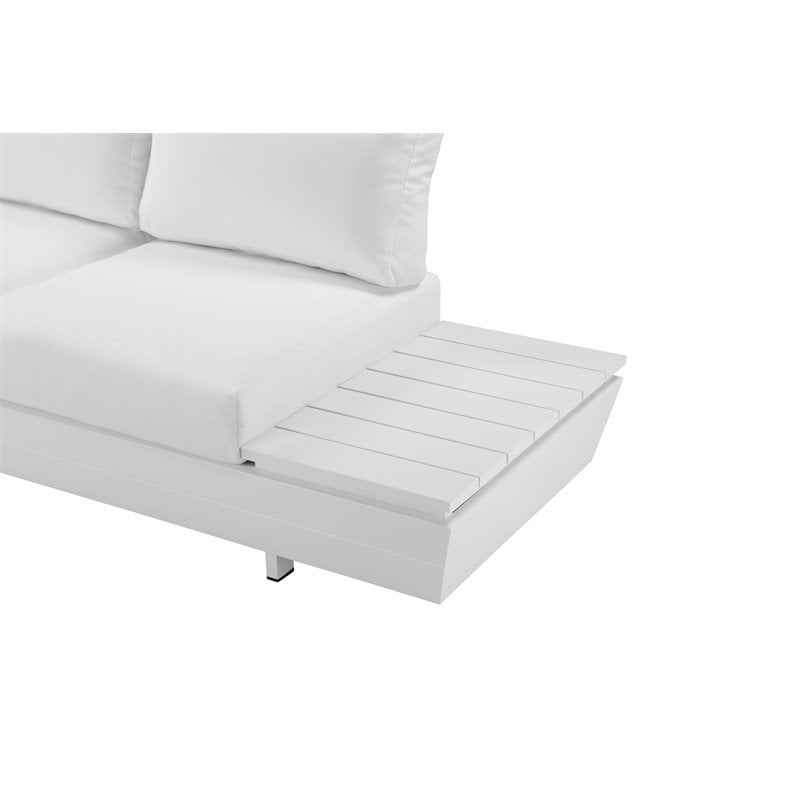Pemberly Row 3-piece Aluminum Frame Outdoor Sectional in White