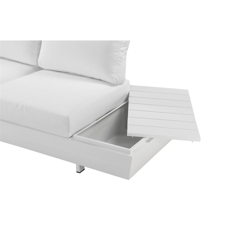 Pemberly Row 3-piece Aluminum Frame Outdoor Sectional in White
