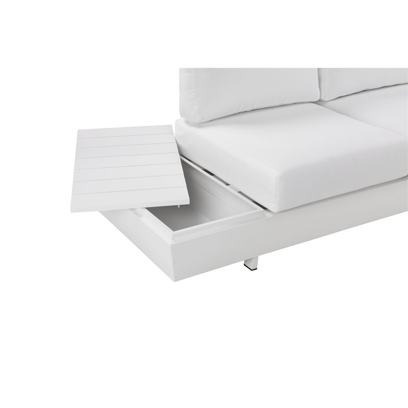 Pemberly Row 3-piece Aluminum Frame Outdoor Sectional in White