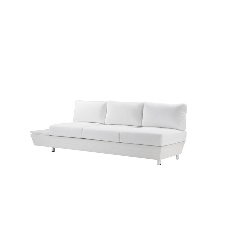 Pemberly Row 3-piece Aluminum Frame Outdoor Sectional in White