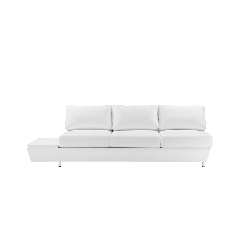 Pemberly Row 3-piece Aluminum Frame Outdoor Sectional in White