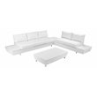 Pemberly Row 3-piece Aluminum Frame Outdoor Sectional in White