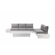 Pemberly Row 3-piece Modern Aluminum Frame Outdoor Sectional in Gray