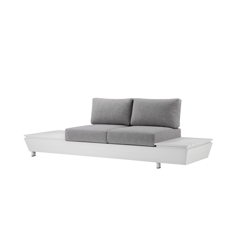 Pemberly Row 3-piece Modern Aluminum Frame Outdoor Sectional in Gray