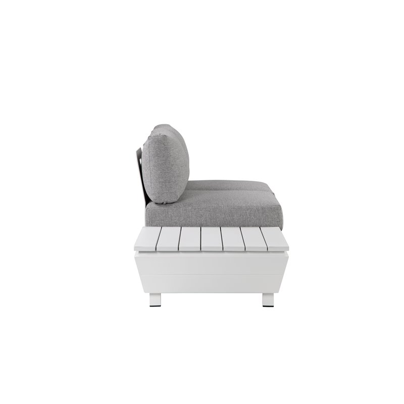 Pemberly Row 3-piece Modern Aluminum Frame Outdoor Sectional in Gray