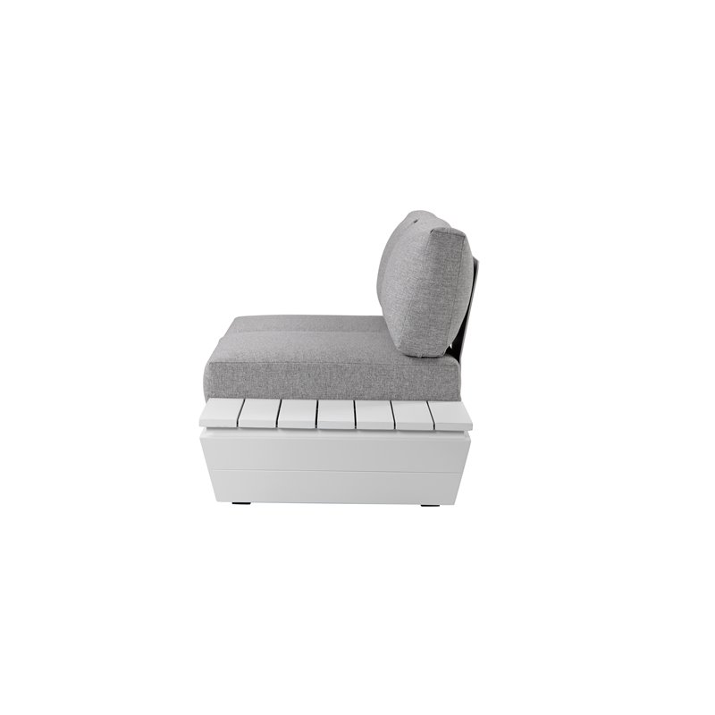Pemberly Row 3-piece Modern Aluminum Frame Outdoor Sectional in Gray