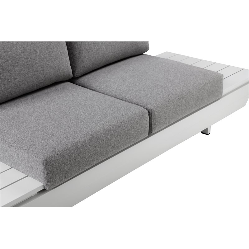Pemberly Row 3-piece Modern Aluminum Frame Outdoor Sectional in Gray