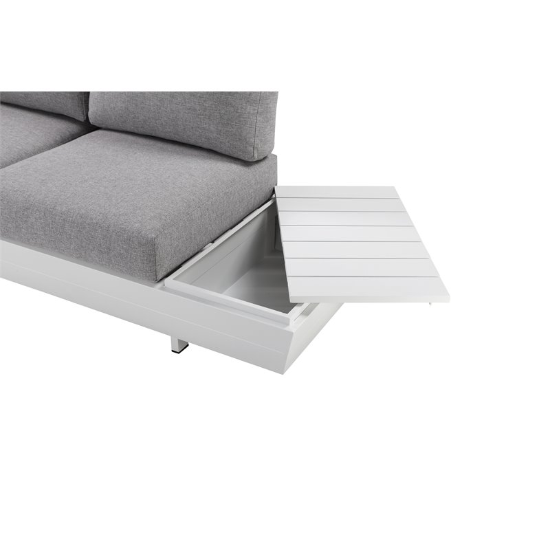 Pemberly Row 3-piece Modern Aluminum Frame Outdoor Sectional in Gray