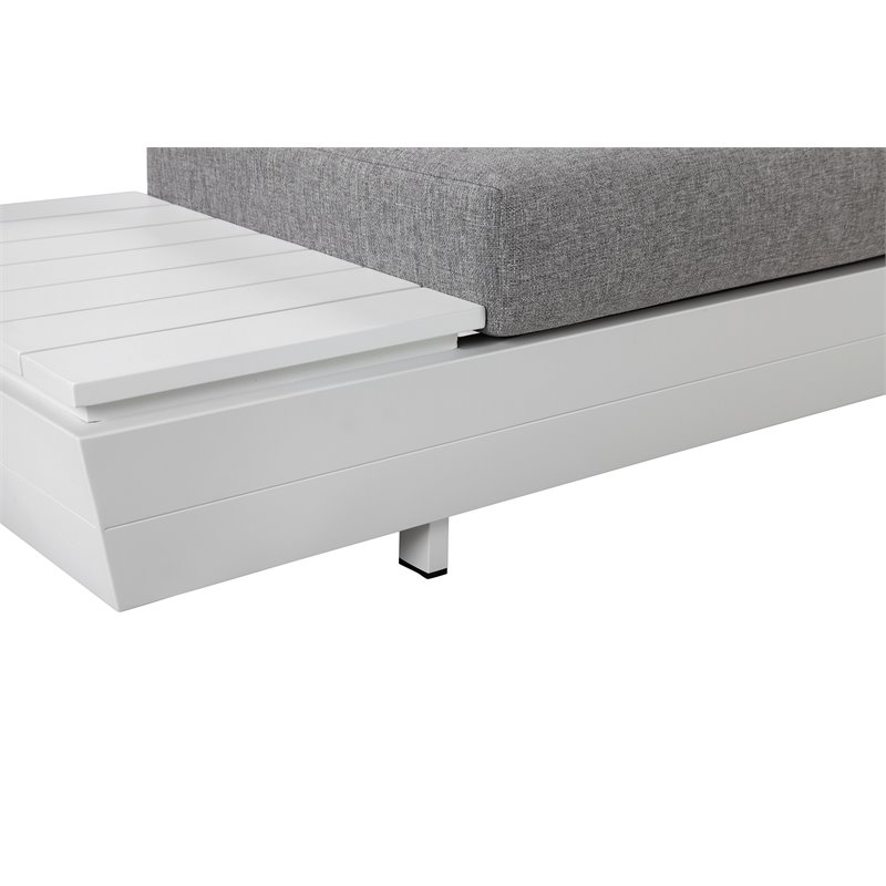 Pemberly Row 3-piece Modern Aluminum Frame Outdoor Sectional in Gray