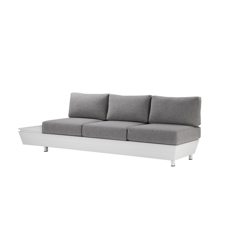 Pemberly Row 3-piece Modern Aluminum Frame Outdoor Sectional in Gray