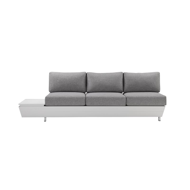 Pemberly Row 3-piece Modern Aluminum Frame Outdoor Sectional in Gray