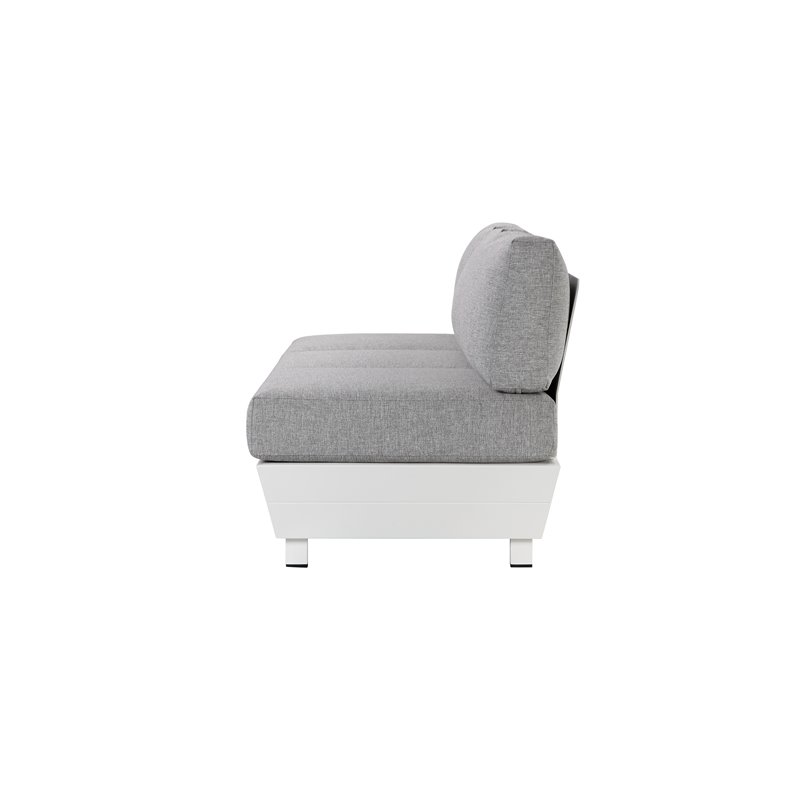 Pemberly Row 3-piece Modern Aluminum Frame Outdoor Sectional in Gray