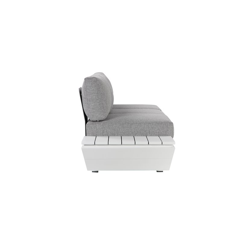 Pemberly Row 3-piece Modern Aluminum Frame Outdoor Sectional in Gray