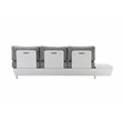 Pemberly Row 3-piece Modern Aluminum Frame Outdoor Sectional in Gray