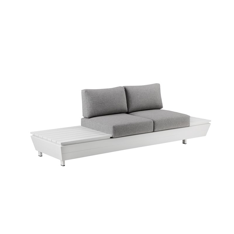 Pemberly Row 3-piece Modern Aluminum Frame Outdoor Sectional in Gray
