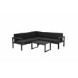 Pemberly Row 5-Piece Modern Aluminum Sectional in Black Finish