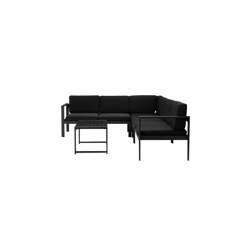 Pemberly Row 5-Piece Modern Aluminum Sectional in Black Finish