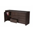 Pemberly Row Modern High Gloss Lacquer Wood Buffet in Espresso