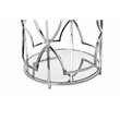 Pemberly Row Contemporary Metal Round Side Table with Glass in Silver