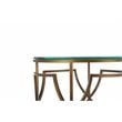 Pemberly Row Metal Round Side Table with Glass in Brushed Brass