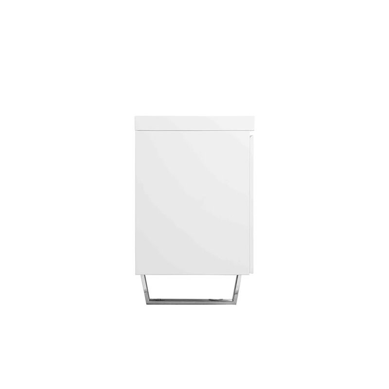 Pemberly Row Modern Gloss Lacquer and Steel Metal Buffet in White