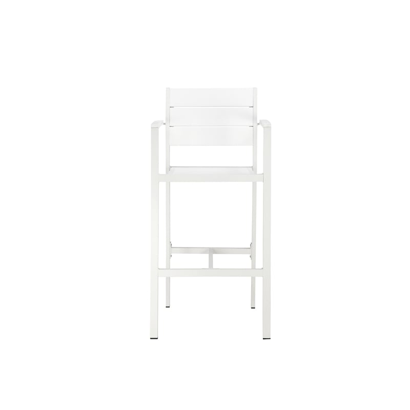 Pemberly Row Contemporary Arm Bar Chairs in White - Set of 4