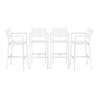 Pemberly Row Contemporary Arm Bar Chairs in White - Set of 4