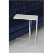 Pemberly Row Contemporary Rectangular Metal Tray Table in White