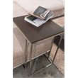 Pemberly Row Modern Wood Veneer & High Polished Steel Tray Table in Espresso