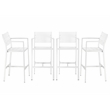 Pemberly Row Contemporary / Modern 5 Piece Bar Set in White Finish