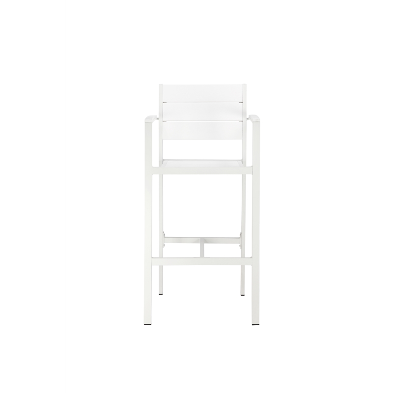 Pemberly Row Contemporary / Modern 5 Piece Bar Set in White Finish